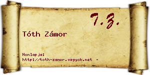 Tóth Zámor névjegykártya